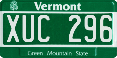 VT license plate XUC296
