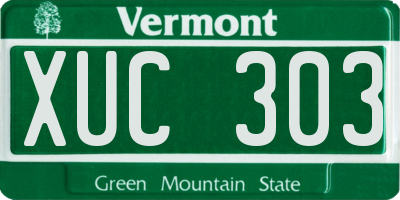 VT license plate XUC303