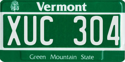 VT license plate XUC304