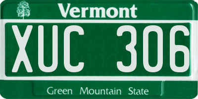 VT license plate XUC306
