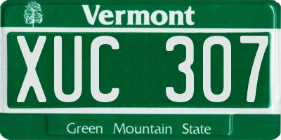 VT license plate XUC307