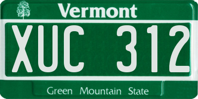 VT license plate XUC312