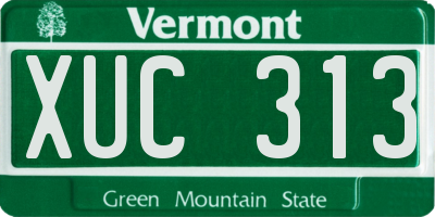 VT license plate XUC313