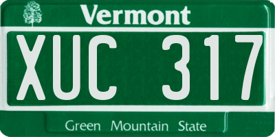 VT license plate XUC317