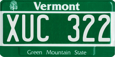 VT license plate XUC322