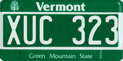 VT license plate XUC323