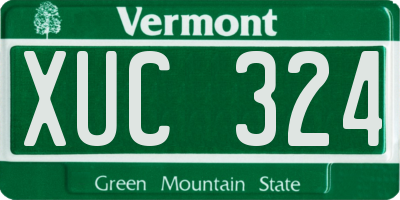 VT license plate XUC324