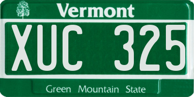 VT license plate XUC325