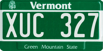 VT license plate XUC327
