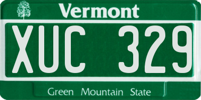 VT license plate XUC329