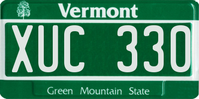 VT license plate XUC330