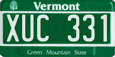 VT license plate XUC331