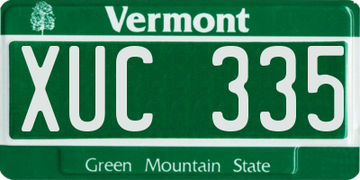 VT license plate XUC335
