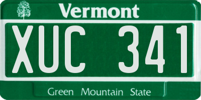 VT license plate XUC341