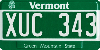 VT license plate XUC343
