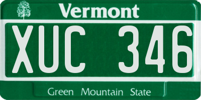 VT license plate XUC346