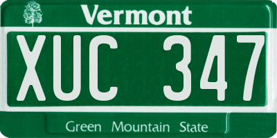VT license plate XUC347