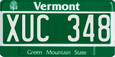 VT license plate XUC348