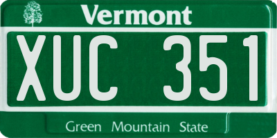 VT license plate XUC351