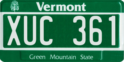 VT license plate XUC361