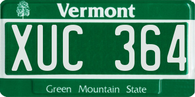 VT license plate XUC364
