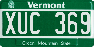 VT license plate XUC369