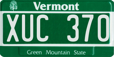 VT license plate XUC370