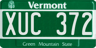 VT license plate XUC372