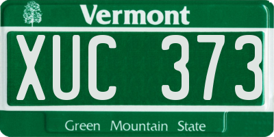 VT license plate XUC373