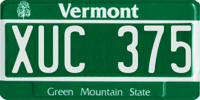 VT license plate XUC375