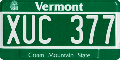 VT license plate XUC377