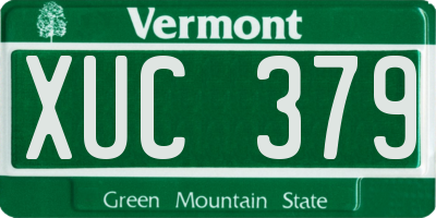 VT license plate XUC379