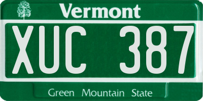 VT license plate XUC387