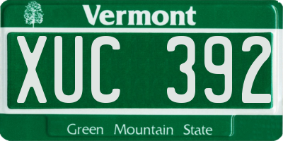 VT license plate XUC392