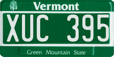 VT license plate XUC395