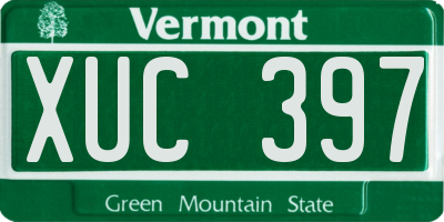 VT license plate XUC397