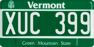 VT license plate XUC399