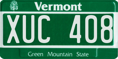 VT license plate XUC408