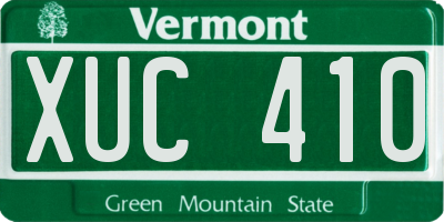 VT license plate XUC410