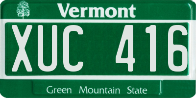 VT license plate XUC416