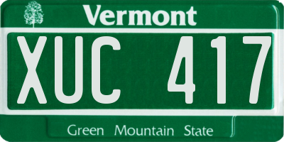 VT license plate XUC417