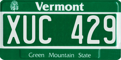 VT license plate XUC429