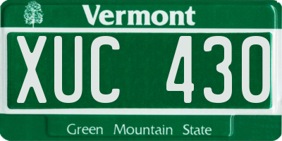 VT license plate XUC430