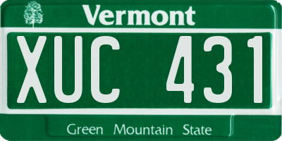VT license plate XUC431