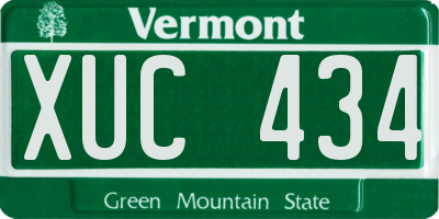 VT license plate XUC434