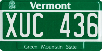 VT license plate XUC436