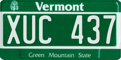 VT license plate XUC437