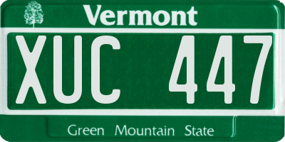 VT license plate XUC447