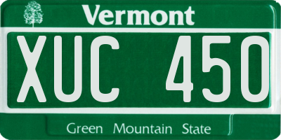 VT license plate XUC450