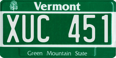 VT license plate XUC451
